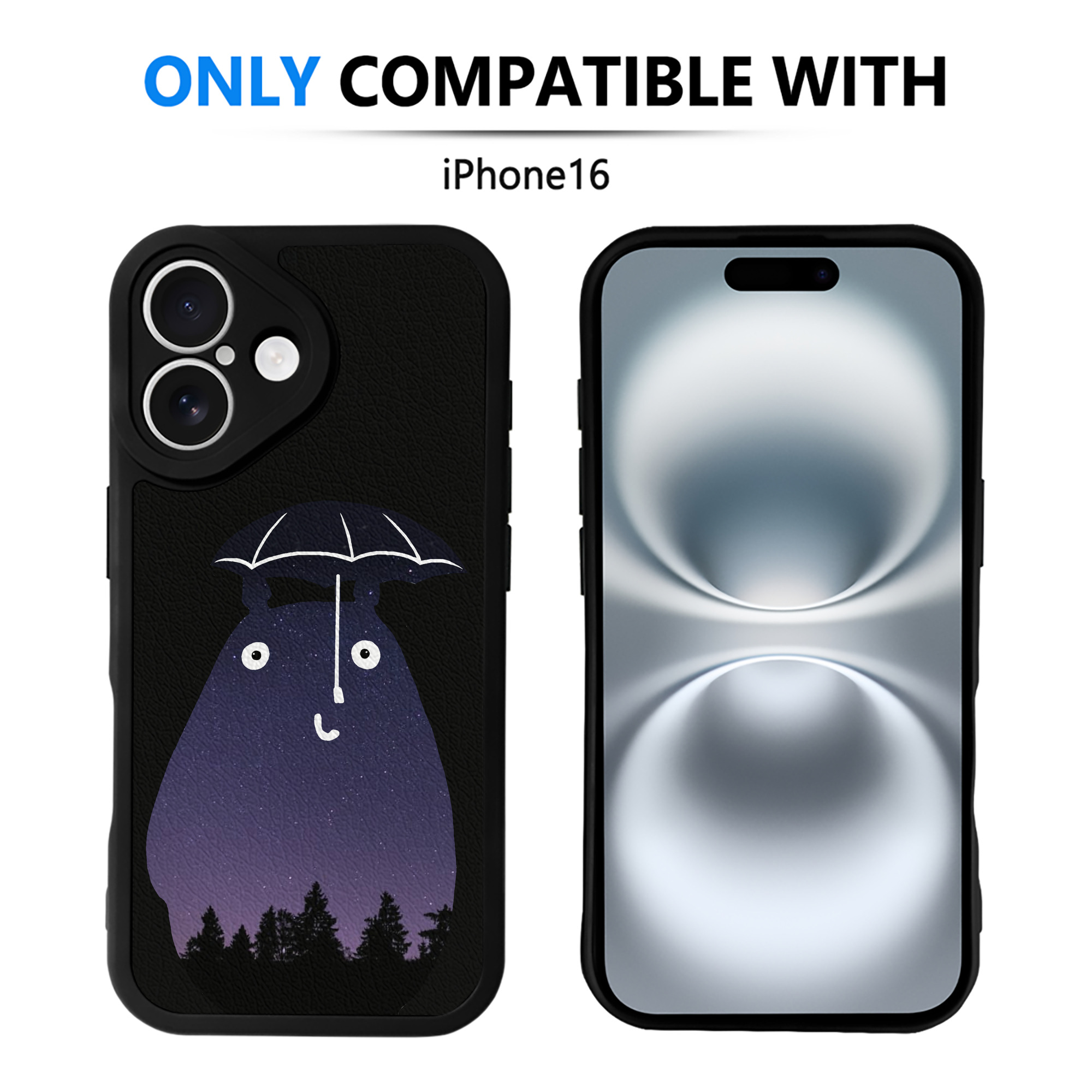 （画像用） となりのトトロ 草壁メイ 草壁サツキ My Neighbor Totoro Satsuki Kusakabe Mei Kusakabe 【iPhone 16シリーズ対応】シリコンスマホケース（レザー調） 材質：シリコン
